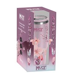 VACUUM CUP STAINLESS STEEL 1200ML WITH STRAW 27X10X7.5CM MUST TEAM PINK FLORAL
