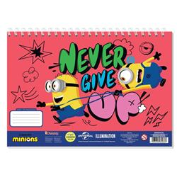 PAINTING BLOCK 23X33CM 40SH  STICKERS-STENCIL-2 COLORING PG  2DESIGNS MINIONS