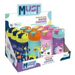 Water Canteen Stainless Steel Must Team 450ml 4 Designs