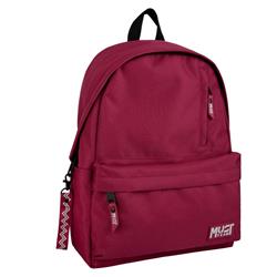 BACKPACK MUST TEAM MONOCHROME CLASSIC 32X17X42 SINGLE POCKET BORDEAUX WITH GREY