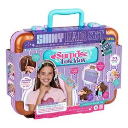 SUITCASE WITH HAIR ACCESSORIES DEVICE SET WITH BEADS 31,5X7X24,8CM LUNA