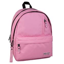 BACKPACK MUST TEAM MONOCHROME CLASSIC 32Χ19Χ42 DOUBLE POCKET LIGHT PINK WITH GREY