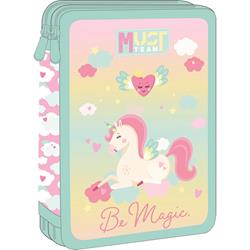 DOUBLE DECKER PENCIL CASE FILLED MUST TEAM 15X5X21CM UNICORN