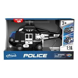 HELICOPTER POLICE FRICTION 1:16 32X11,5X18,5CM WITH SOUND & LIGHT LUNA