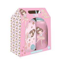 LUNCH BOX PP 800ML & WATER CANTEEN STAINLESS STEEL  500ML SET MUST TEAM LIFE DANCE