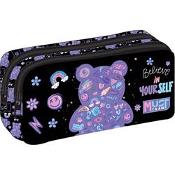 Σχολική Κασετίνα Βαρελάκι Must Team Gummy Bear 2 Θήκες