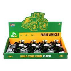 TRACTOR WITH LOADER DIE CAST PULL BACK 13X5,4X5,6CM 3DES LUNA