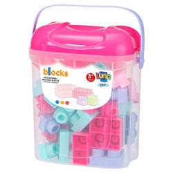 Τουβλάκια Luna Toys μαλακά σε κουτί Ροζ 40 τεμαχίων, 21x13,5x26 εκ.