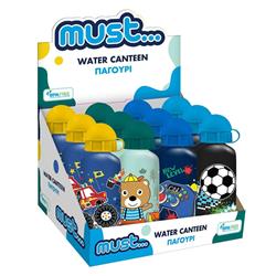 WATER CANTEEN 500ML ALUMINUM 6,5X21 MUST 4DESIGNS BOY