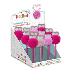 POM POM PENCIL 3COLORSTHE LITTLIES HEARTS