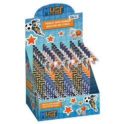 PENCIL WITH ERASER MUST TEAM 2DES BOY