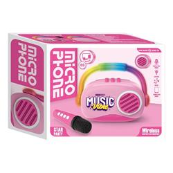 MICROPHONE WITH MUSIC, BLUE TOOTH & USB PINK 18X6,7X14,5CM LUNA
