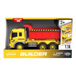 DUMP TRUCK FRICTION 1:16 32X11,5X18,5CM WITH SOUND & LIGHT LUNA