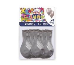 BALLONS 8PCS 26CM SILVER