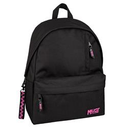 BACKPACK MUST TEAM MONOCHROME CLASSIC 32X17X42 SINGLE POCKET BLACK WITH PINK