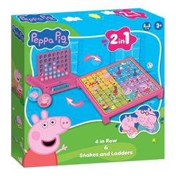 BOARD GAME 4 IN A ROW & SNAKES & LADDERS 29X29X6CM PEPPA PIG