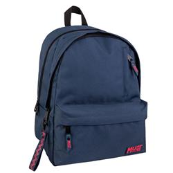 BACKPACK MUST TEAM MONOCHROME CLASSIC 32Χ19Χ42 DOUBLE POCKET BLUE WITH FUCHSIA