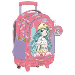 TROLLEY BAG MUST TEAM 34X20X44CM 3CASES BLUE HAIR GIRL