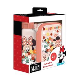 LUNCH BOX-ALUMINIUM WATER BOTTLE  SET MINNIE