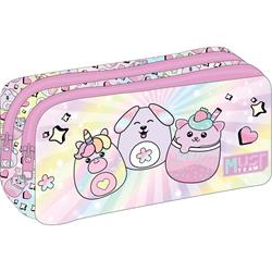 PENCIL CASE MUST ΤΕΑΜ ENERGY 21Χ6Χ9 2ZIPPERS SQUISHCUTIES