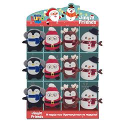 PLUSH CHRISTMAS 12,5CM JINGLE FRIENDS 4DES LUNA