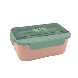 LUNCH BOX PP 1500ML WITH SPOON & FORK 21,1X13,8X9,4CM 3COL MUST TEAM