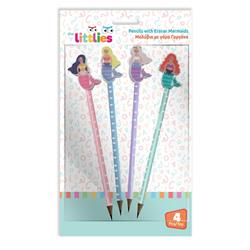 PENCIL WITH ERASER MERMAIDS 4PCS THE LITTLIES
