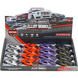 METALLIC VEHICLE PULL BACK 1:43 WITH OPENING DOORS 4COL LUNA