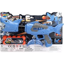 Air Powered Gun Shark With 10 Balls Luna Toys 39x6,5x16cm 2 Colors