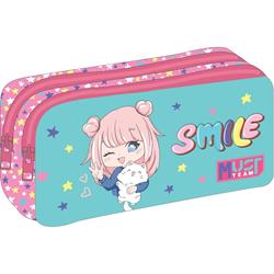 PENCIL CASE MUST ΤΕΑΜ ENERGY 21Χ6Χ9 2ZIPPERS SMILE