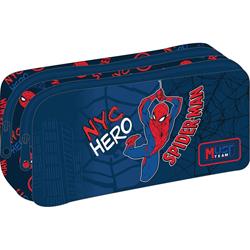 PENCIL CASE 2ZIPPERS 21X6X9CM SPIDERMAN NYC HEROES