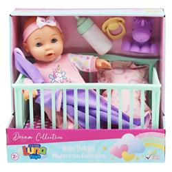 Baby Doll 25 cm. in crib Luna Toys 28x15x25cm.