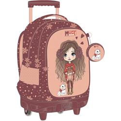 ΤΣΑΝΤΑ ΤΡΟΛΛΕΥ MUST TEAM 34Χ20Χ44ΕΚ 3ΘΗΚΕΣ GIRL IN WINTER WITH FUR