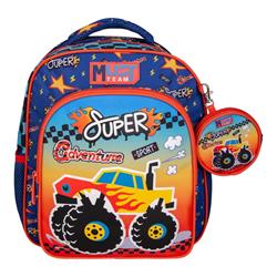 School Backpack Kindergarten Must Team Monster Car 2 Compartments