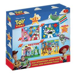 COLORING PUZZLE 4 IN 1 WITH COLORING PENCILS TOY STORY