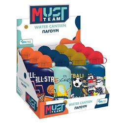Water Canteen Aluminium Must Team 500ml for Boys 4 Designs