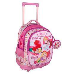 Σχολική Τσάντα Τρόλεϊ Δημοτικού Disney Princess Friends Light Up My Life Must Team 3 Θήκες
