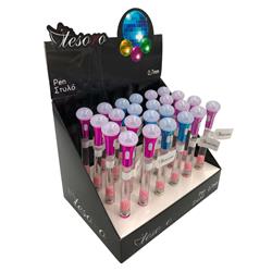 PEN WITH LIGHT DISCO DIFFERENT COLORS TESORO