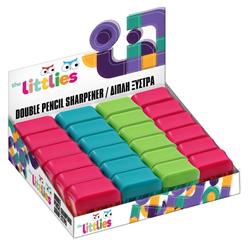 2 HOLE SHARPENER SHAPE ROUND 35X35X13mm 3COLORS THE LITTLIES