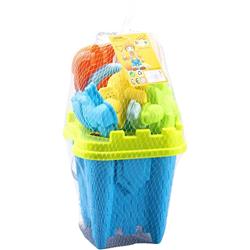 BEACH BUCKET CASTLE SET 9PCS 17X17X33CM 2COL LUNA