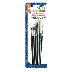 BRUSHES 6PCS PONY HAIR 2 4 6 10 BRISTLE 8 12 THE LITTLIES