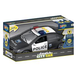 Police Car1:14 Black Friction  Luna Toys with sound and light 30x13x16,5cm.