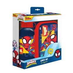 LUNCH BOX PP 800ML & WATER CANTEEN ALUMINIUM 500ML SET SPIDEY