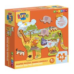 Puzzle Jungle Animals Luna Toys with 8 Shapes 48Pcs 25x35cm.