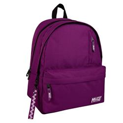 BACKPACK MUST TEAM MONOCHROME CLASSIC 32Χ19Χ42 DOUBLE POCKET VIOLET WITH LILA