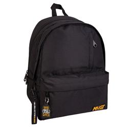 BACKPACK MUST TEAM MONOCHROME 32Χ19Χ42 DOUBLE POCKET BLACK WITH ORANGE DETAILS 900D RPET