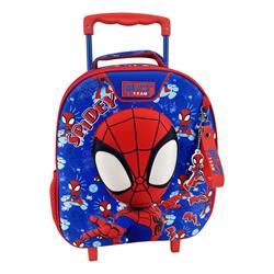 School Trolley Bag Kindergarten Spidey And His Amazing Friends Blue Must Team 2 Compartments