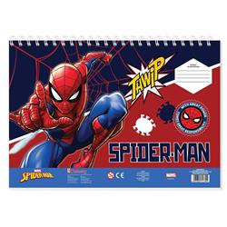 PAINTING BLOCK SPIDERMAN 23X33 40SH  STICKERS-STENCIL-2 COLORING PG  2DESIGNS.