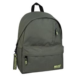 BACKPACK MUST TEAM MONOCHROME CLASSIC 32X17X42 SINGLE POCKET GREEN WITH LIGHT GREEN