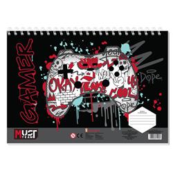 PAINTING BLOCK MUST TEAM 23X33CM 40SH  STICKERS-STENCIL-2 COLORING PG  2DESIGNS BOY 2